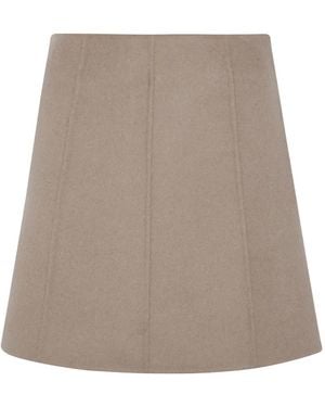 IVY & OAK Iosora A-Line Wool Mini Skirt - Natural