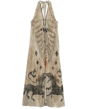 YANGKEHAN Abstract-Print Maxi Dress - Natural