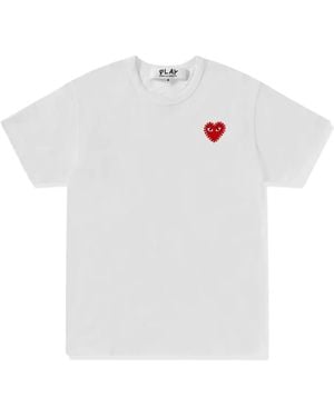 COMME DES GARÇONS PLAY Play Rhinestone-Heart T-Shirt - White