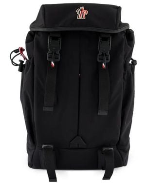 Moncler Leather-Trimmed Buckle-Fastening Backpack - Black