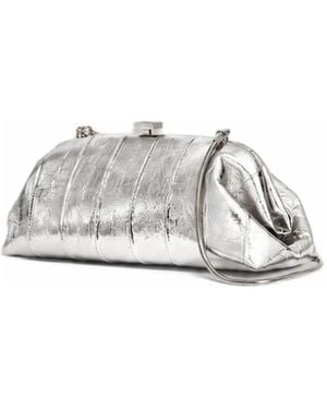 Alberta Ferretti Mini Eel Leather Clutch Bag - White