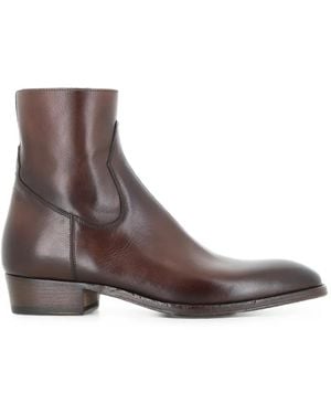 Alberto Fasciani Bottines En Cuir À Fermeture Zippée - Brown