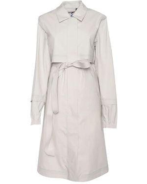 K-Way Jesy Cotton-Poplin Belted Trench Coat - Grey