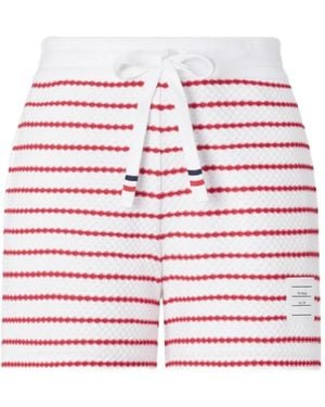 Thom Browne Honeycomb-Texture Mini Shorts - Red