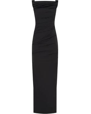 Rachel Gilbert Camille Draped Cut-Out Gown - Black