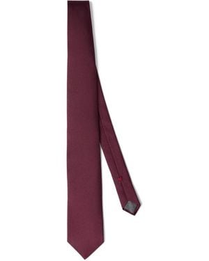 Brunello Cucinelli Twill Silk Tie - Purple