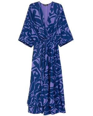 BLAKLACE Robe Imprimée À Col V - Blue