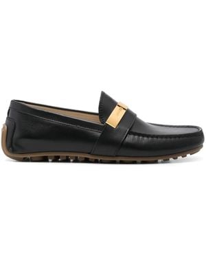 Moschino Logo-Plaque Loafers - Black