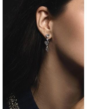 Fantasia by Deserio Three Heart Drop Earrings - Brown