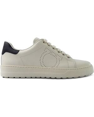 Ferragamo Perforated Heel Sneaker - Grey