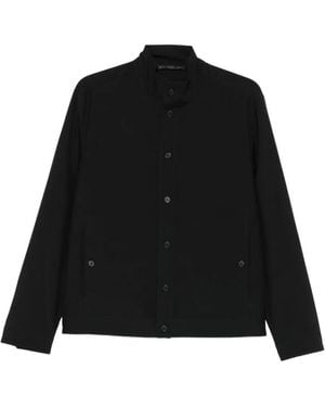 Low Brand High-Neck Button-Up Jacket - Black
