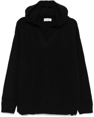 Laneus Ribbed Hoodie - Black