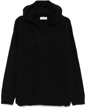 Laneus Ribbed Hoodie - Black
