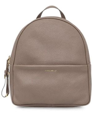 Coccinelle Medium Nory Grainy-Leather Backpack - Brown