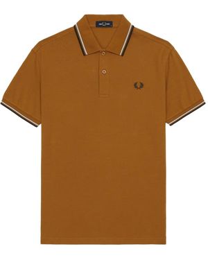 Fred Perry Twin-Tipped Polo Shirt - Brown