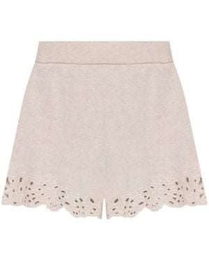 Cult Gaia Shani Shorts mit Spitzenbesatz - Natur