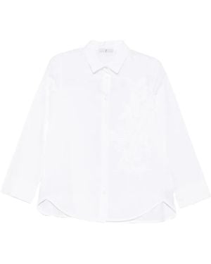 Whyci Floral-Embroidered Shirt - White