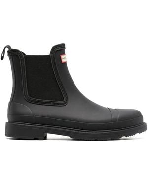 HUNTER Logo-patch Detail Boots - Black