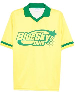 BLUE SKY INN Logo-Print Soccer T-Shirt - Yellow