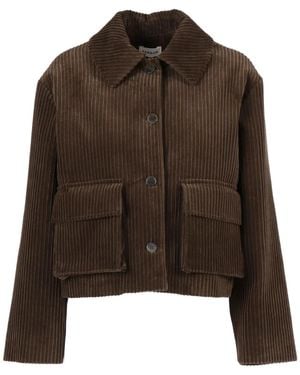 P.A.R.O.S.H. Cropped Corduroy Jacket - Brown