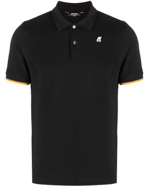 K-Way Logo Patch Polo Shirt - Black