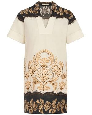 Marie Oliver Dede Floral-Print V-Neck Dress - White