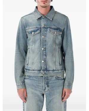 Emporio Armani Faded-Effect Denim Jacket - Blue