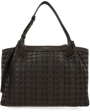 Serapian Small Mosaico Woven Leather Tote Bag - Black