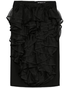 Viktor & Rolf Ruffled Volant Midi Skirt - Black