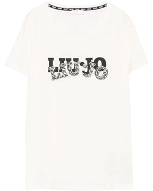 Liu Jo Embellished Logo T-Shirt - White