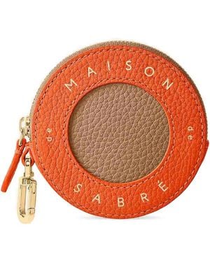 Maison De Sabre ラウンドファスナー レザーコインケース - オレンジ