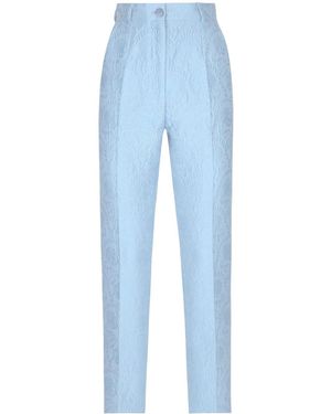 Dolce & Gabbana Jacquard Tailored Trousers For - Blue