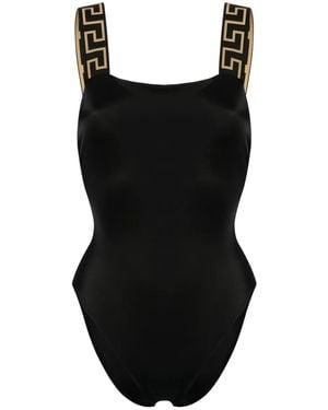 Versace グレカ ワンピース水着 - ブラック