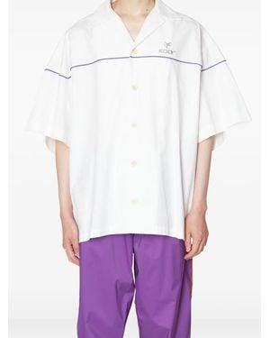 Kolor Short-Sleeve Embroidered Shirt - White