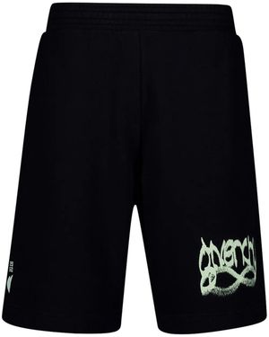 Givenchy Logo-Print Boxy Cotton Shorts - Blue