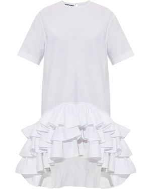 Moschino Asymmetric Ruffled Dress - White
