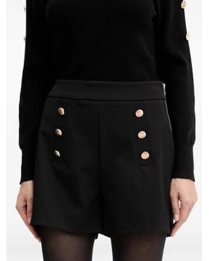 Morgan Pantalones Cortos De Vestir Con Botones - Negro