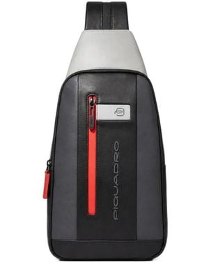 Piquadro Logo-Print Leather Backpack - White
