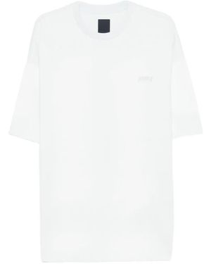 Juun.J Floral-Print Logo-Embroidered T-Shirt - White