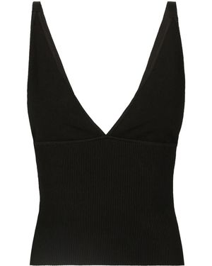 Dolce & Gabbana リブニット クロップド タンクトップ - ブラック