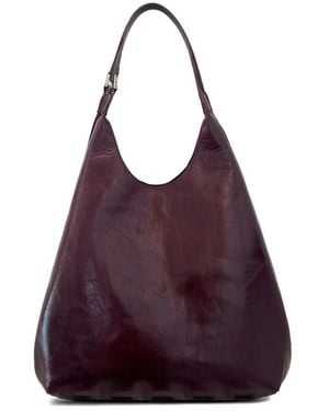 BY FAR Amber Folio Leather Shoulder Bag - Purple