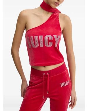 Juicy Couture One-Shoulder Embellished Top - Red