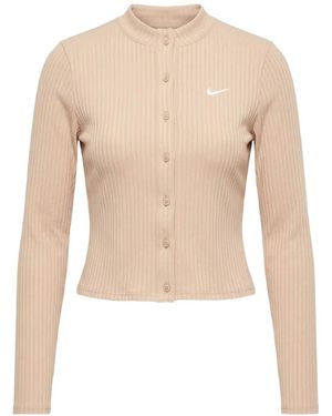 Nike Chill Ribbed-Knit Cardigan - White