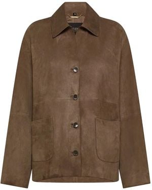 Seventy Suede cropped jacket - Marrón
