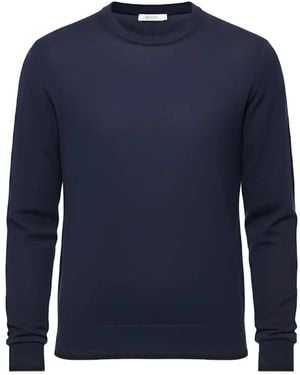Tombolini Fine-Knit Crew-Neck Jumper - Blue