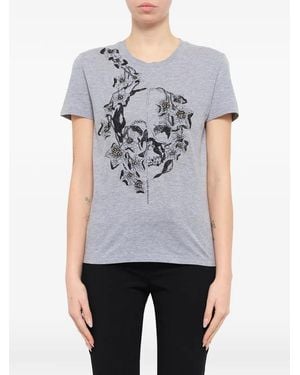 McQueen Ivy Jet Short-Sleeve T-Shirt - Gray