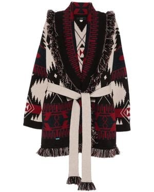 Alanui Jacquard Knitted Coat - White