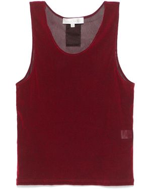 Ludovic de Saint Sernin Velvet Tank Top - Red