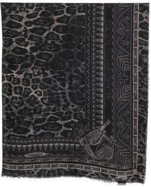 Just Cavalli Schal Mit Leoparden-Print - Schwarz