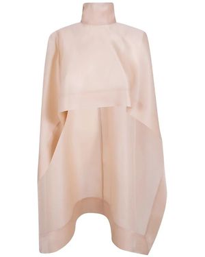 Alberta Ferretti Asymmetric High-Neck Cape - Pink